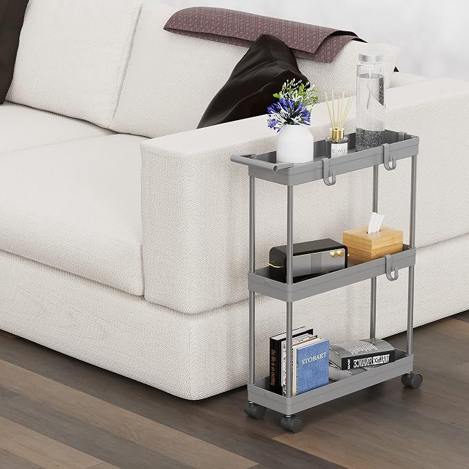 Simple Houseware 3-Tier Slim/Narrow Storage Cart - Image 6