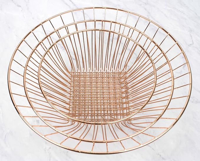 RSVP International Hanging Storage Collection 3-Tier Baskets, Copper Wire - Image 2