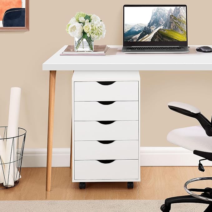 Naomi Home Taylor 5 Drawer Chest, Wood Storage Dresser Cabinet - Image 9