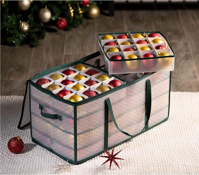 ZOBER Christmas Ornament Storage Box Plastic - Image 2