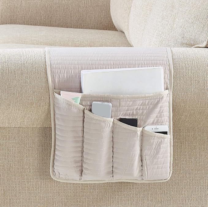 Brilliant Sunshine Premium Beige Sofa Armrest 5 Pockets Organizer, Couch by BrilliantSunshine