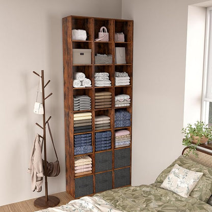 8-Cube Storage Organizer Bookcase, Tall Narrow Bookshelf - Image 7