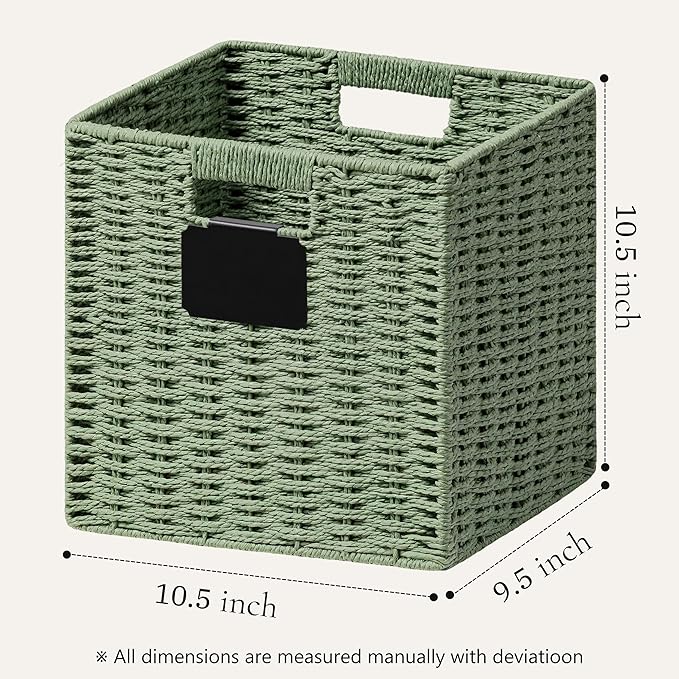 UBBCARE 2 Pack Wicker Basket, 10.5×10.5 Storage Cubes - Image 2