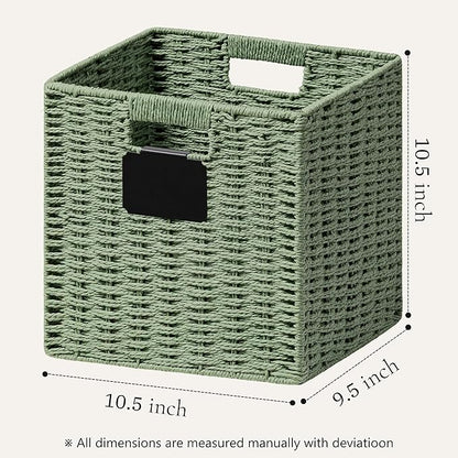 UBBCARE 2 Pack Wicker Basket, 10.5×10.5 Storage Cubes - Image 2