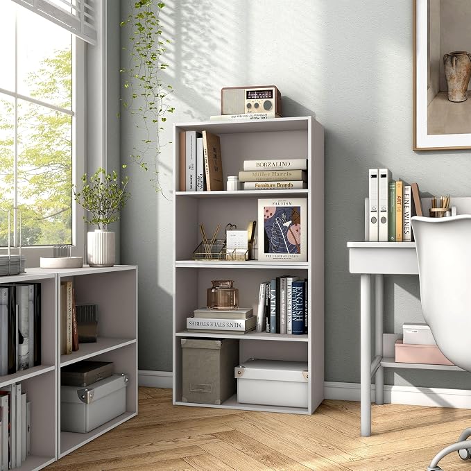 Homes: Inside + Out Apexa 2-Tier Cube Storage Organizer Shelves, Stackable Wood - Image 2