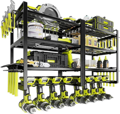 KAFAHOM Power Tool Organizer Wall Mount, 4-Tier Drill Holder by KAFAHOM