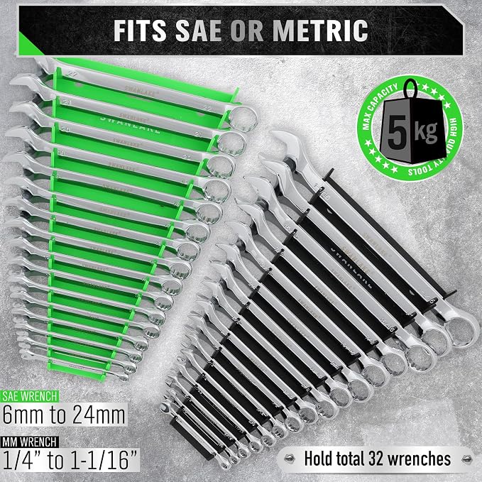 SWANLAKE GARDEN TOOLS Magnetic Wrench Organizer 2-Piece, 32-Slot Drawer Storage - Image 5