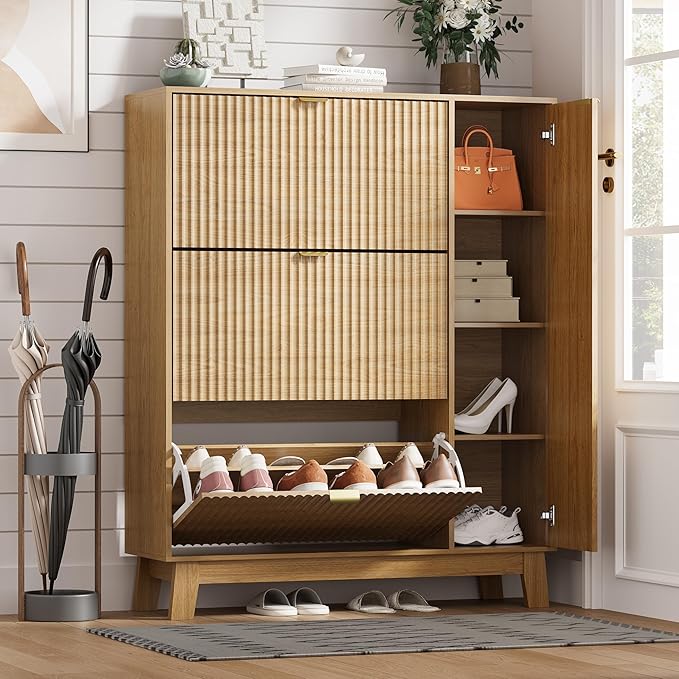 Shoe Cabinet Storage for Entryway by HUANLEGO