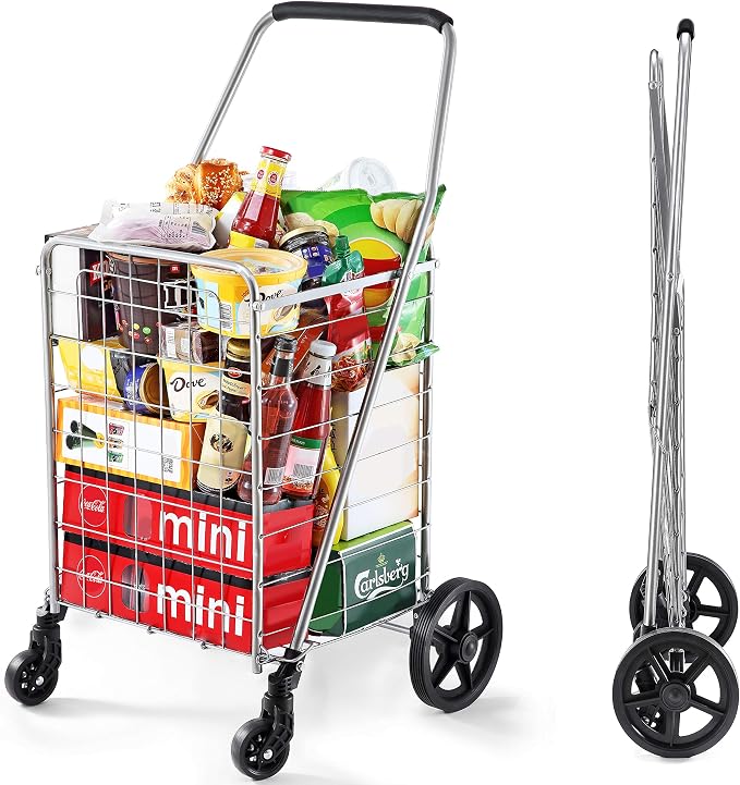Wellmax WM99024S Grocery Utility Shopping Cart, Easily Collapsible and Portable - Image 9