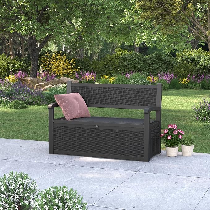 80 Gallon Outdoor Storage Box, Resin Patio Furniture - Image 6