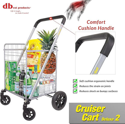 dbest Products Cruiser Cart Deluxe 2 Germ Guard Bundle Shopping Handle Grocery - Image 2