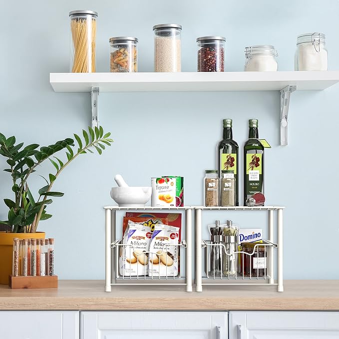 Simple Houseware Stackable Under Sink Cabinet Sliding Basket Organizer Drawer - Image 6