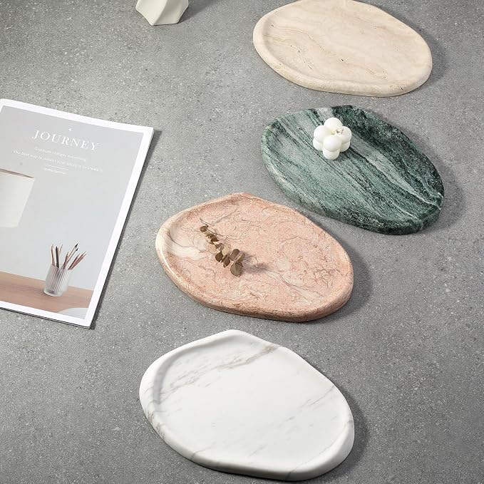 Koville Luxurious Natural White Marble Vanity Tray, Cloud Shape Serving Stone - Image 8
