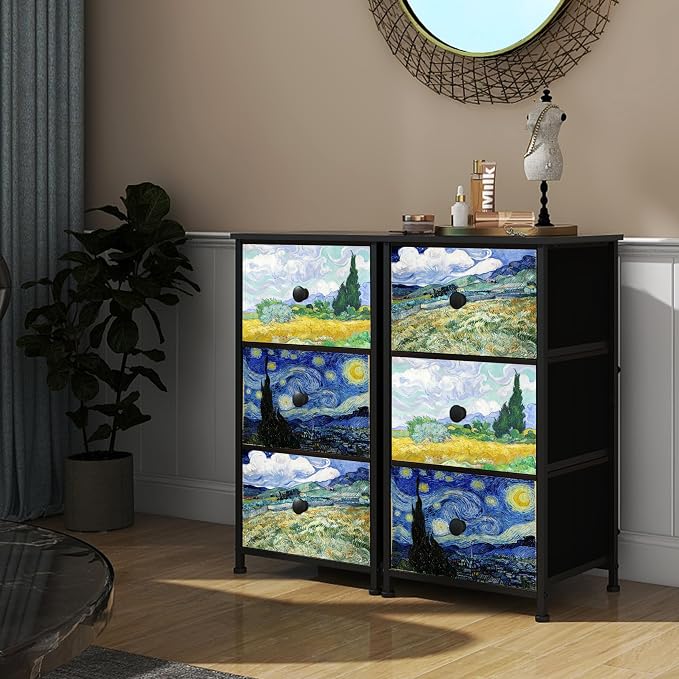 Dresser with 3 Drawers Van Gogh Drawer Dresser - Image 7