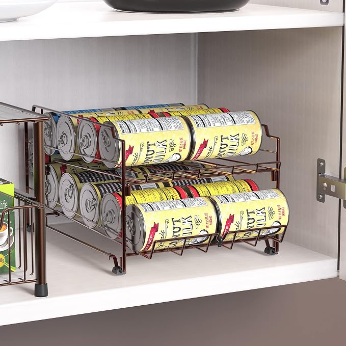 Simple Houseware Dual Row Front Loading Stackable Can Dispenser - Image 5