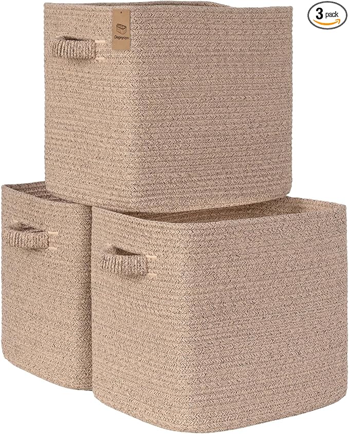 15×13 Inch Storage Cubes, 3 Pack Cube Storage Bins by Degeyoyo