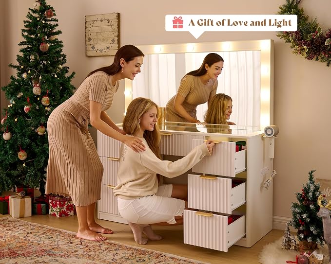 AMERLIFE 47.2" Fluted Vanity Desk - Image 4