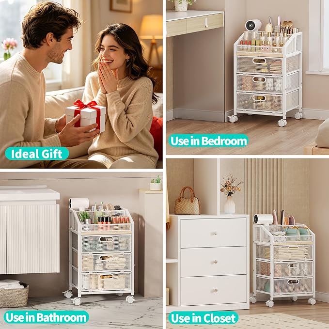 HapiRm Rolling Makeup Cart Organizer - Image 8