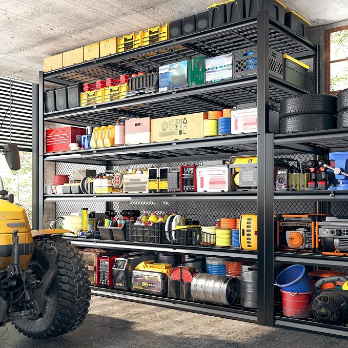 REIBII 60" W Garage Shelving, 3000LBS Storage Shelves, 6 Tier Heavy Duty - Image 9