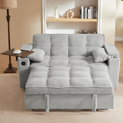 hansones 65'' 3-in-1 Folding Convertible Sofa Bed, Queen Size Pullout Sofa by hansones