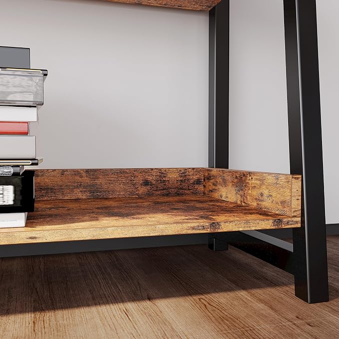 IRONCK Industrial Bookshelf 5-Tier 31.5 in Wide, Bookcase Ladder Shelf - Image 5
