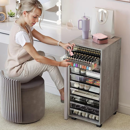 WOPITUES Storage Drawer Cart, Mobile Storage Cabinet, Makeup Storage - Image 7