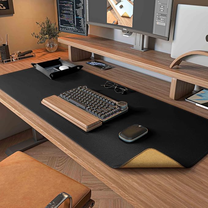 DAWNTREES Dual Sided Desk Mat, Leather Desk Pad, by PremiumDeskPadatDawnTrees
