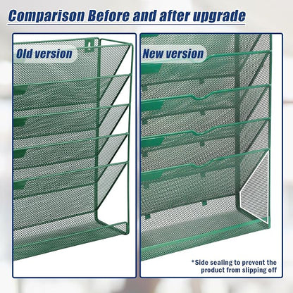EASEPRES 6 Tier Desk File Organizer, Mesh Hanging Wall Mount Document - Image 3