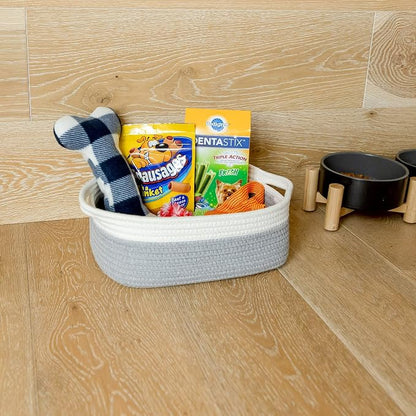 NaturalCozy 5-Piece Rectangle Storage Basket Set- Natural Cotton Rope Woven - Image 8