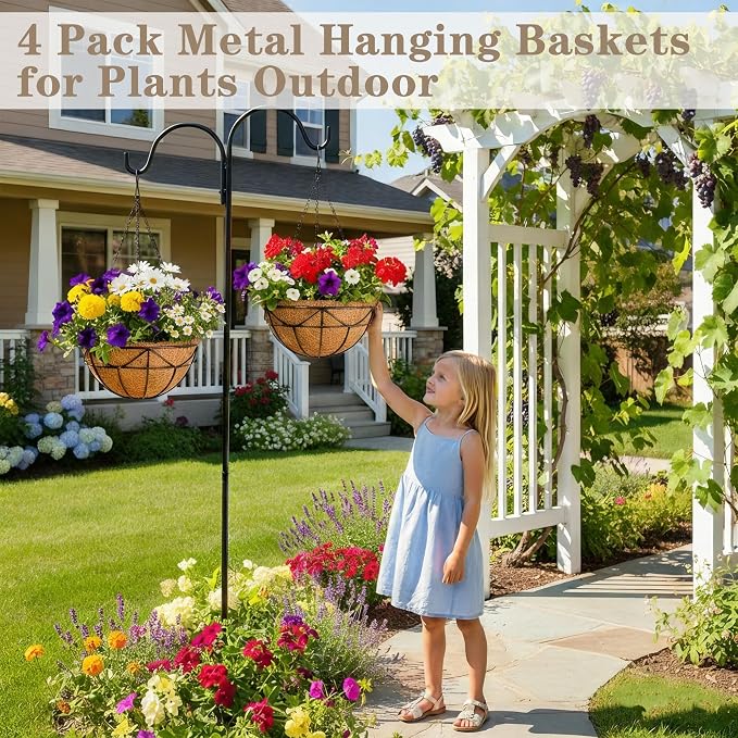 EIMQUVW 4 Pack Hanging Planters - Image 6
