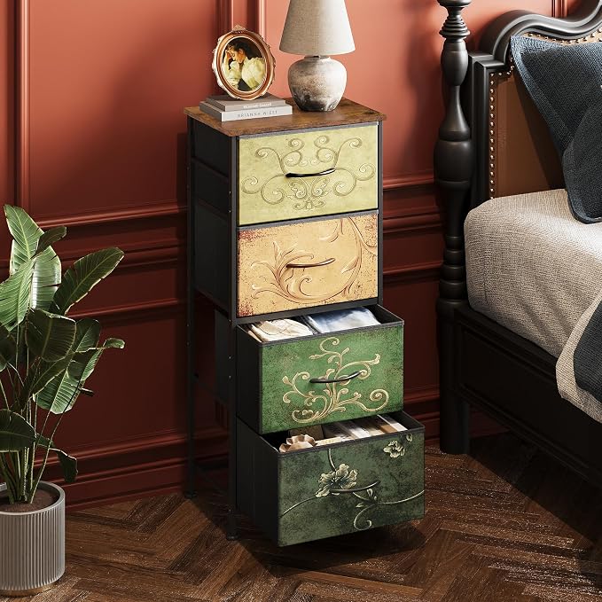 WLIVE Dresser with 4 Drawers, Storage Tower, Organizer Unit, Fabric Dresser - Image 2