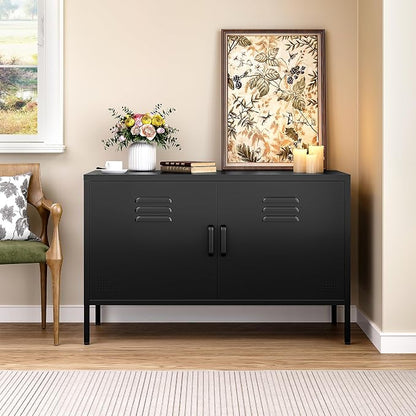 SISESOL Black Metal Storage Cabinet by SISESOL