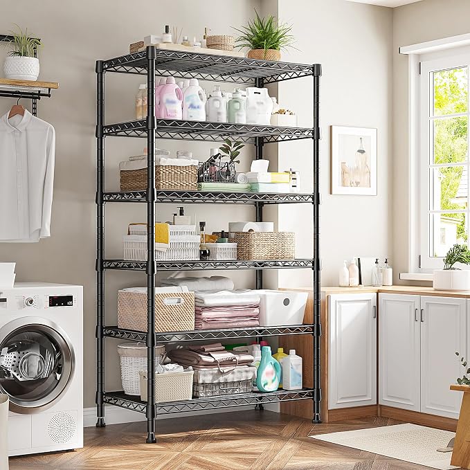 REIBII 6-Tier Metal Shelving Unit Storage Shelves, Sturdy Wire Shelving - Image 6