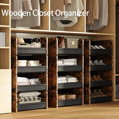 FOUCSSOMEI 2-Tier Stackable Closet Organizer and Storage Stackable Shelves – - Image 5