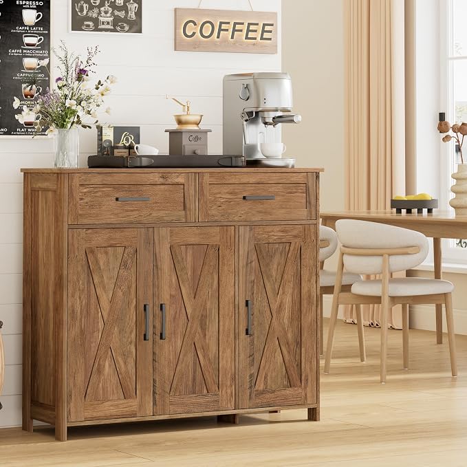 Homhedy Sideboard Buffet Cabinet, Coffee Bar Storage Cabinet by Homhedy