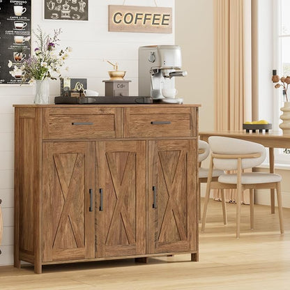 Homhedy Sideboard Buffet Cabinet, Coffee Bar Storage Cabinet by Homhedy