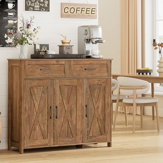 Homhedy Sideboard Buffet Cabinet, Coffee Bar Storage Cabinet by Homhedy