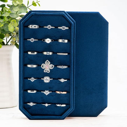 Velvet Ring Organizer Display Tray Jewelry Box Earring Holder Case - Image 5