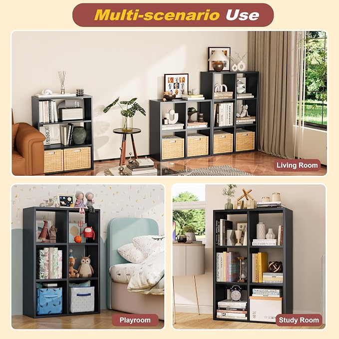 6 Cube Storage Organizer, Metal Cubby Storage Shelf, Small Box Bookshelf - Image 4