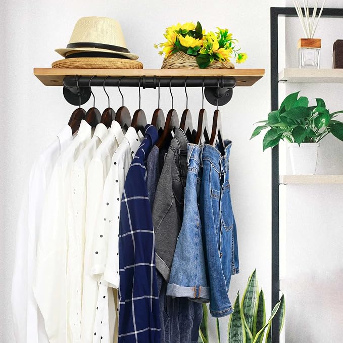 WEBI Clothing Rack Wall Mount, Heavy Duty Iron Garment Rack Bar, Retail Display - Image 5