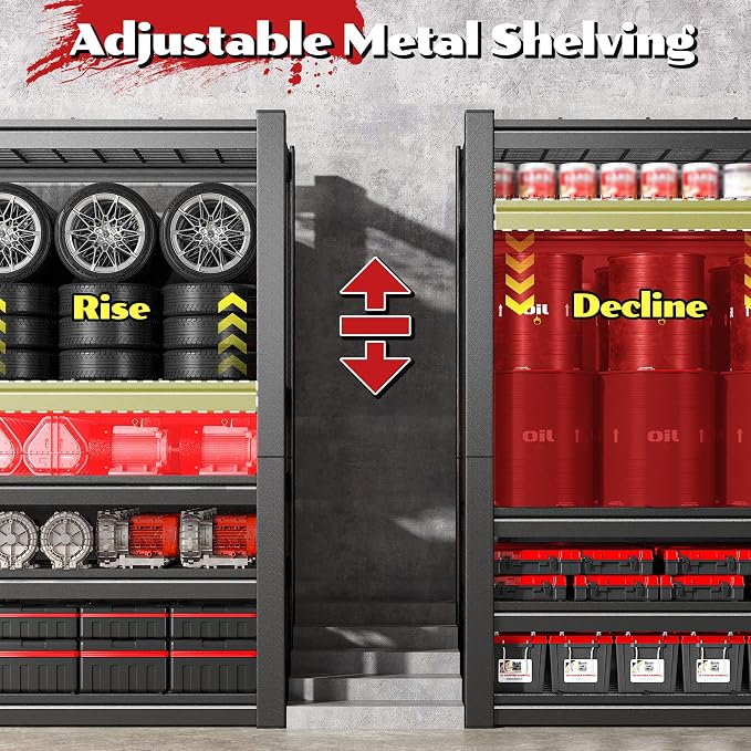 55.1" W Metal Shelving 5 Tier Garage Shelving 3050LBS Storage Shelves - Image 6