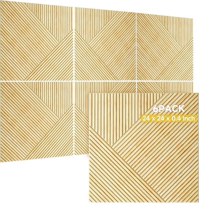 TO-TH Acoustic Wall Panels, 6 Pack Total Size 72 x 48 Inches, Self-Adhesive by Unknown