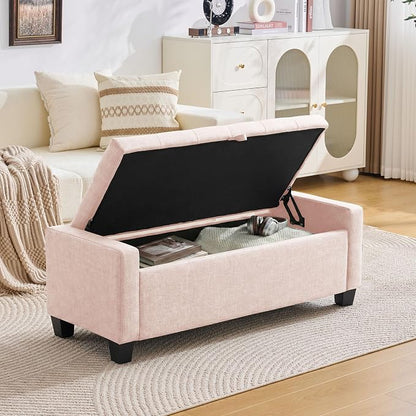 Huatean Home 43" Ottoman with Storage, Upholstered Entryway Bench with Seating - Image 8