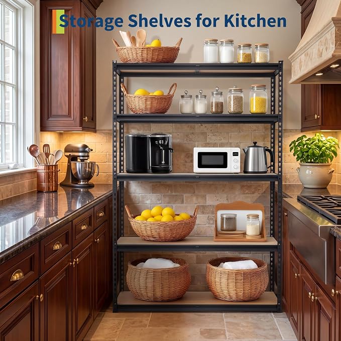 5-Tier Garage Storage Shelves for Kitchen Pantry Basement Bathroom Laundry - Image 8