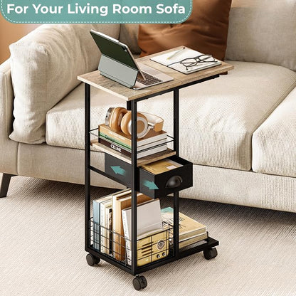 Rolling C Shaped Side Table - Image 7