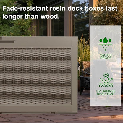 ROJIK 110 Gallon Deck Boxes Outdoor Waterproof, Weatherproof Outdoor Storage - Image 2