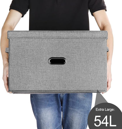 Large Linen Fabric Foldable Storage Bins - Image 6