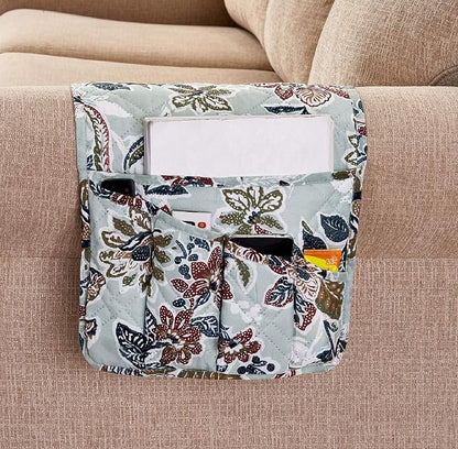 Brilliant Sunshine Vintage Beautiful Green Flowers Couch Armrest 5 Pockets by BrilliantSunshine