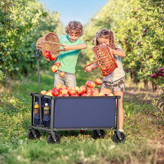 29.3" Collapsible Wagon Cart, 150L Heavy Duty Folding Utility Wagon - Image 9