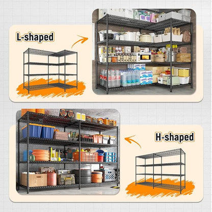 REIBII 81.5''W Storage Shelves 3680LBS Garage Shelving Heavy Duty 4 Tier Metal - Image 8